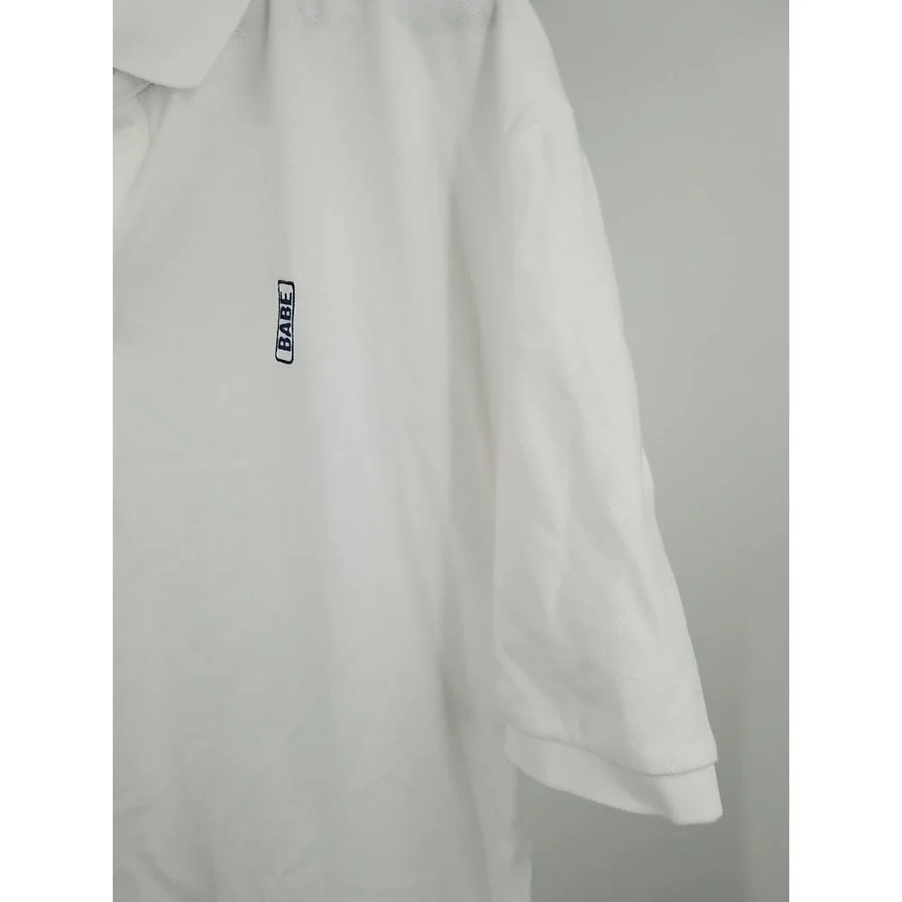 Tommy‎ Hilfiger Classic Fit Polo Shirt Short Sleeve XL White Embroidered 'Babe'